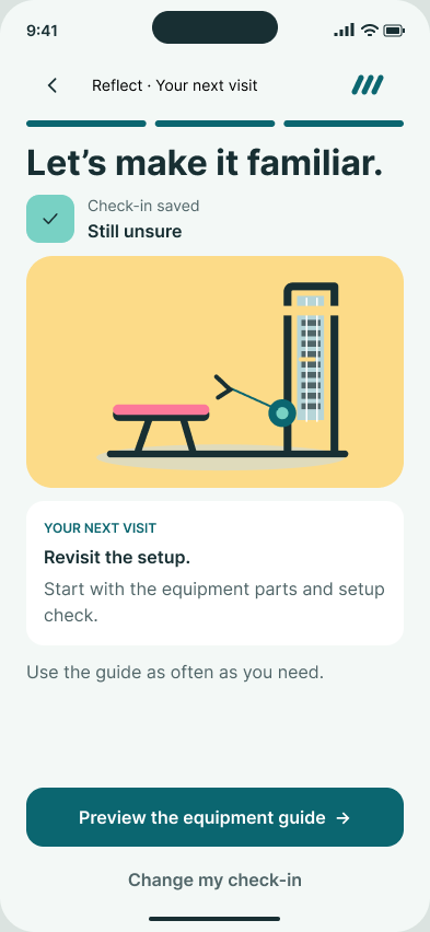 Carry that choice into the next visit