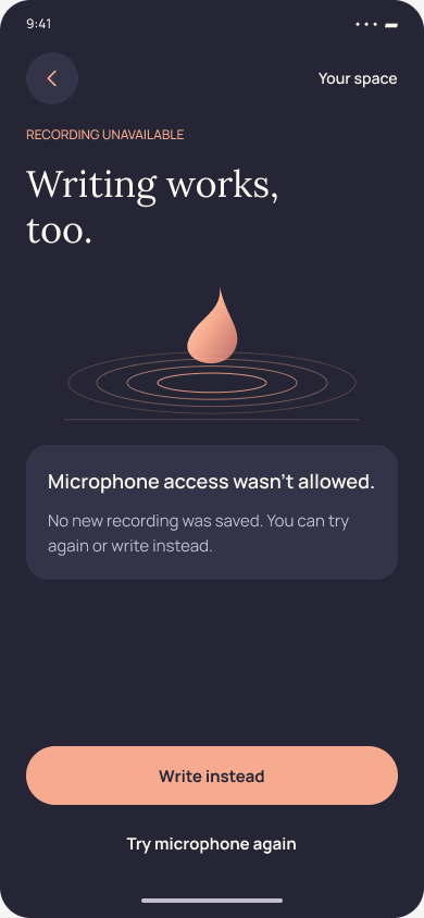 A useful route when recording is unavailable