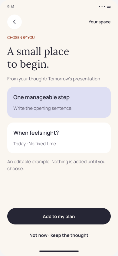 Choose the wording and timing