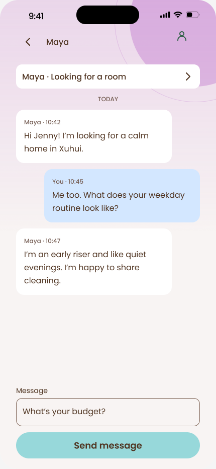 Chat with Maya interface